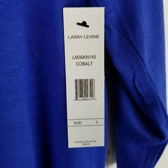 NWT. LARRY LEVINE Knit Top. Size S. Cobalt Blue. - Picture 4 of 8